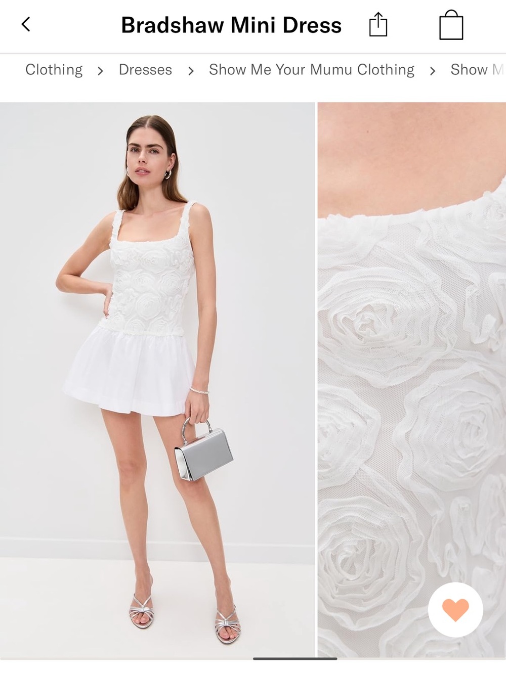 Show Me Your Mumu White Rose-Embossed Mini Dress - Picture 3 of 5